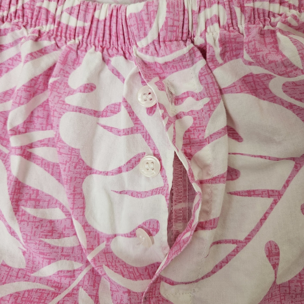 PJ Salvage Women's Small Lounge Pants Pink Tropical Cotton Lightweight Pajama - Picture 12 of 16